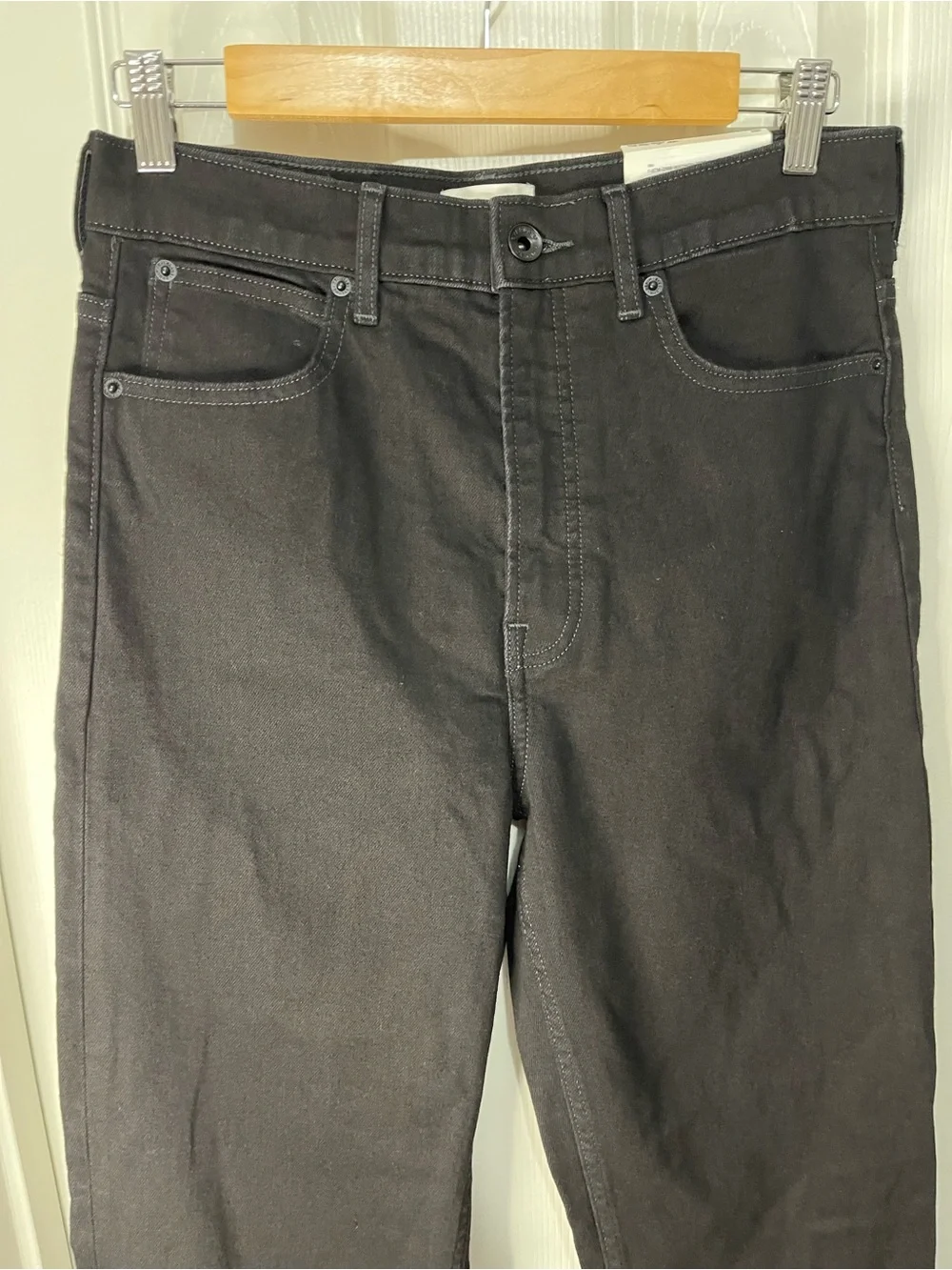 Everlane The Way High Straight Jean Black Organic Cotton Minimalist Size 28R NW